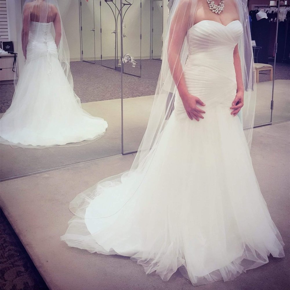 Soft White Wedding Dress, Sz 10